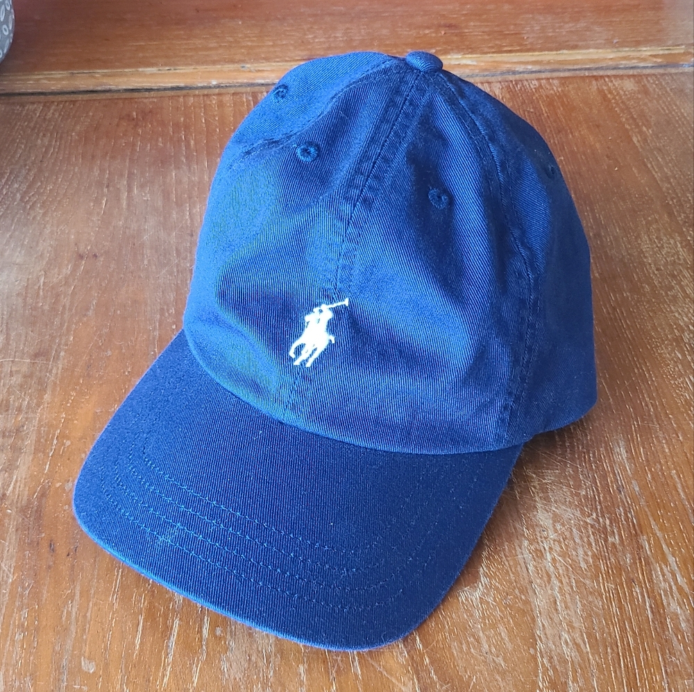 Navy blue Ralph Lauren Polo embroidered logo chino hat